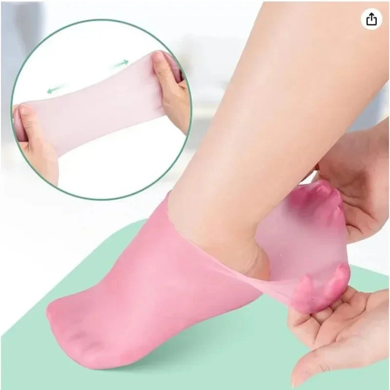 1 Pair Silicone Gel Moisturizing Socks - Image 2