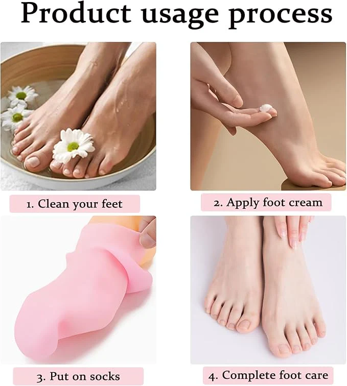 1 Pair Silicone Gel Moisturizing Socks - Image 4