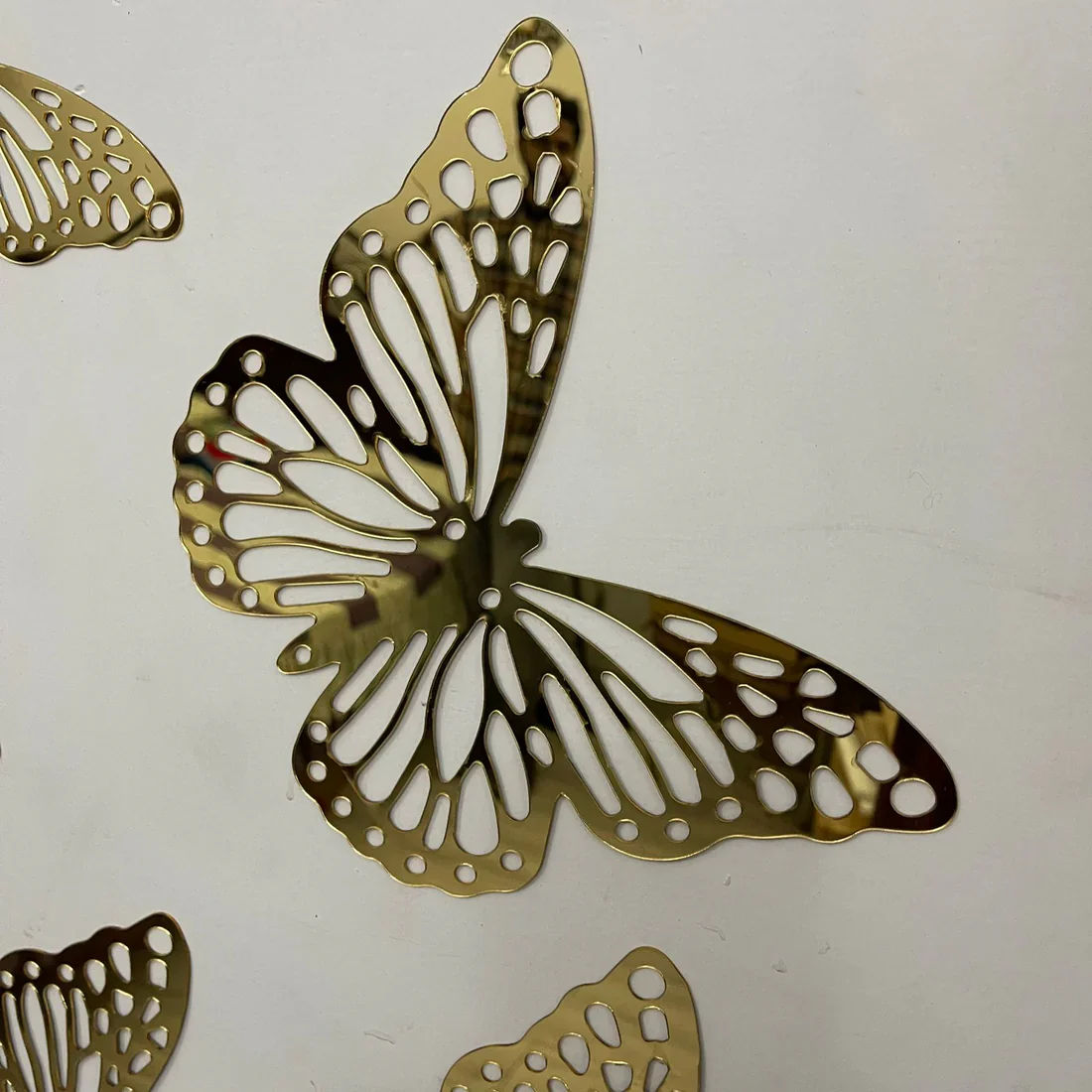 10 Pcs  Wall Acrylic Butterfly Sticker (Silver) Size 3x3 Inch - Image 3