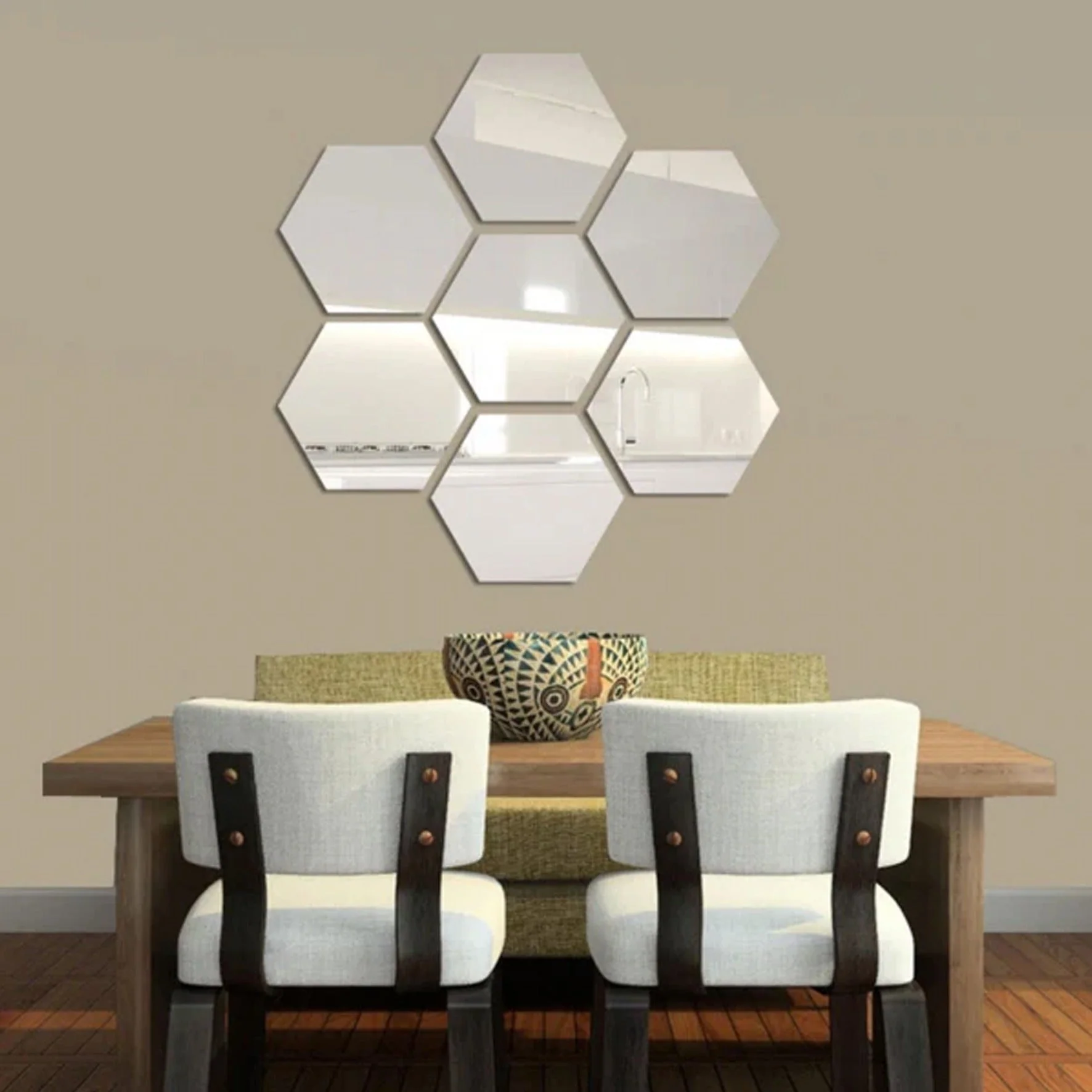 10PCs Hexagon Wall Mirror Sticker (3x3 inch) - Image 3