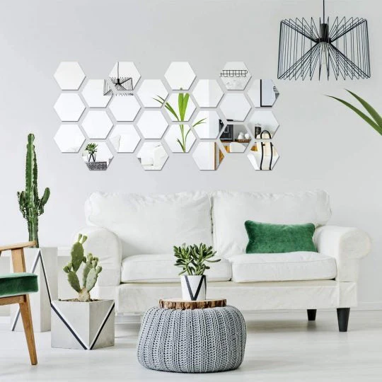 10PCs Hexagon Wall Mirror Sticker (3x3 inch) - Image 5