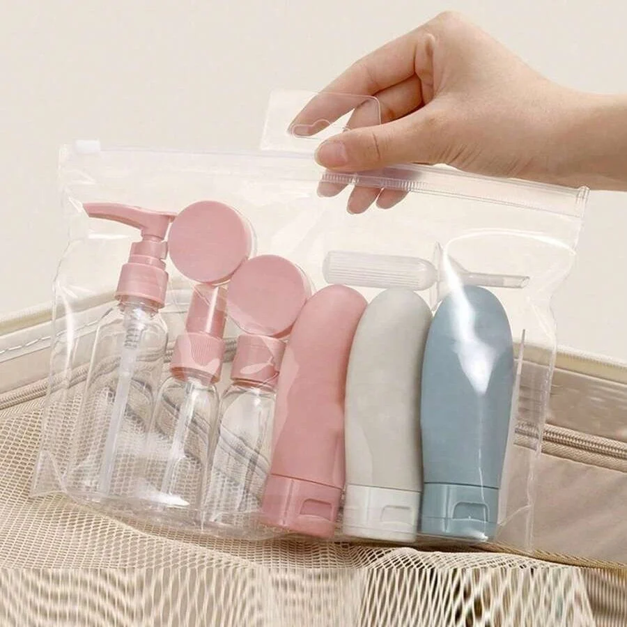 11PCs Reusable Travel Bottle Set With Pouch - Image 4
