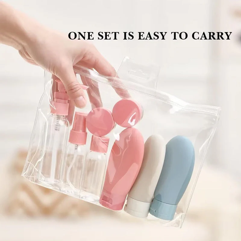 11PCs Reusable Travel Bottle Set With Pouch - Image 5