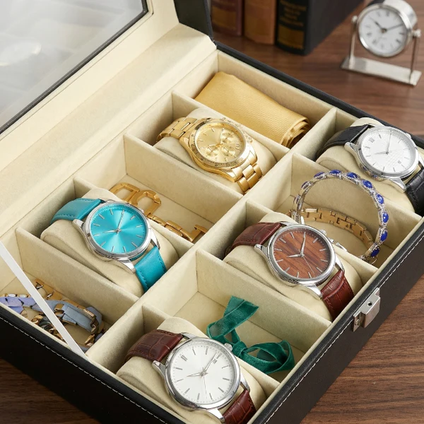 12 Slot Leather Watch Organizer Box - Image 4