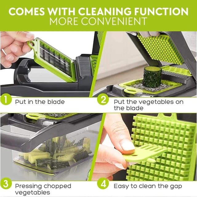 16 in 1 Vegetable Mandoline Slicer Food Chopper Kitchen Tool - Image 3
