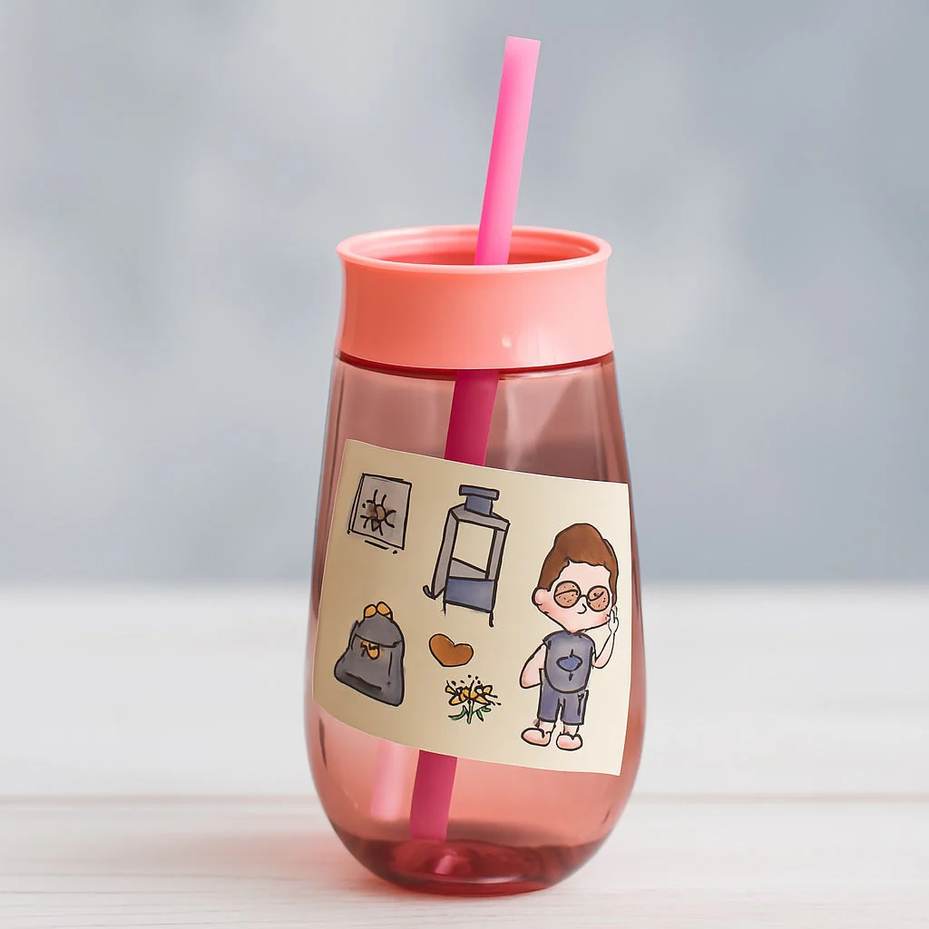 1PC Plastic Kids Sipper with Straw - Image 2