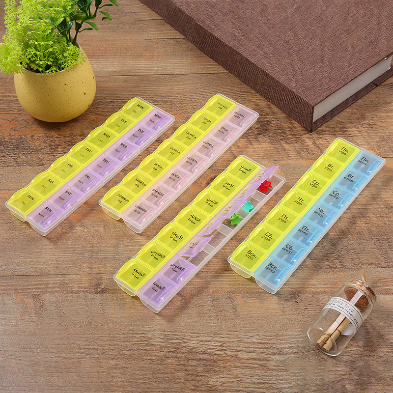 2 Row 14 Grids Medicine Storage Organizer Container Case. - Image 2