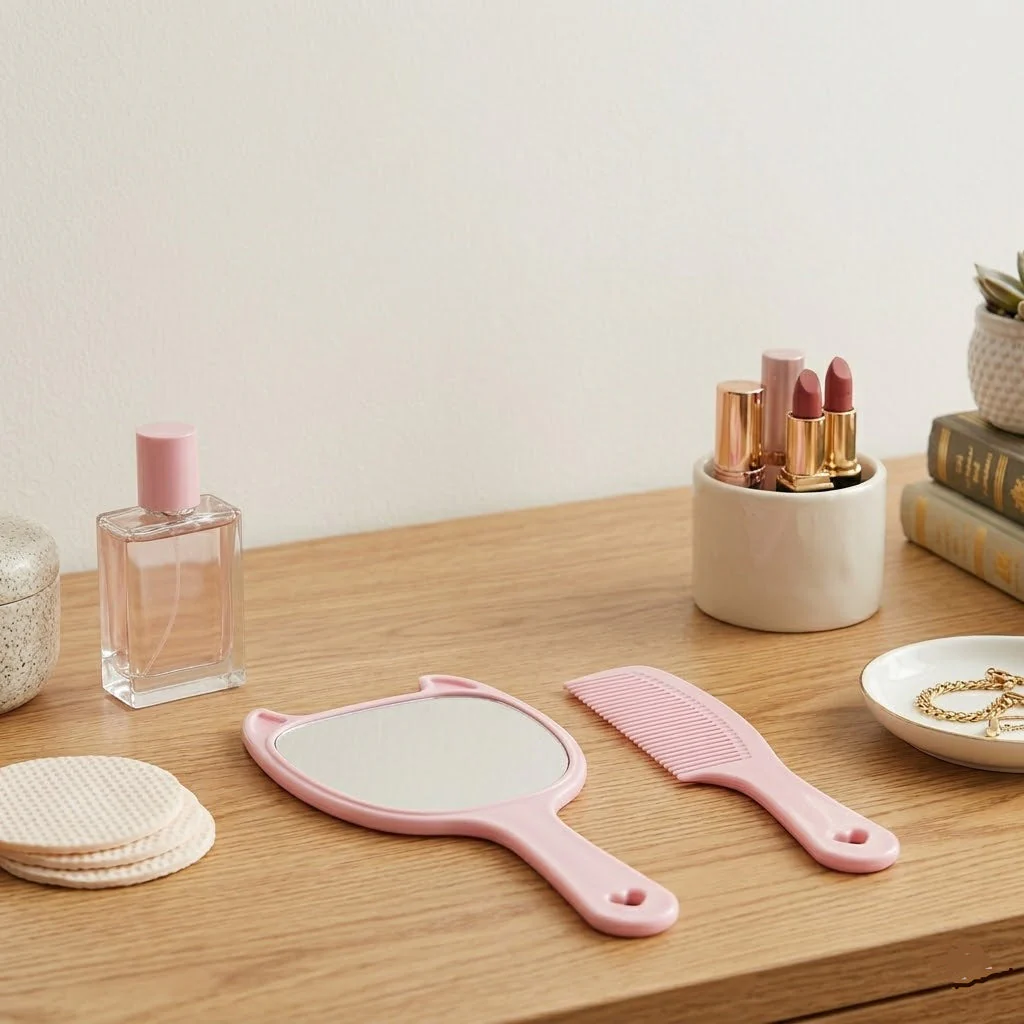 2 In 1 Hand Mirror Comb Set - Image 2