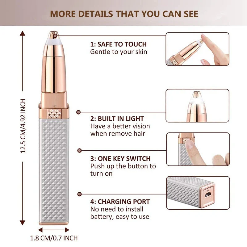 2 in 1 Rechargeable Facial Eyebrow Trimmer - Image 6