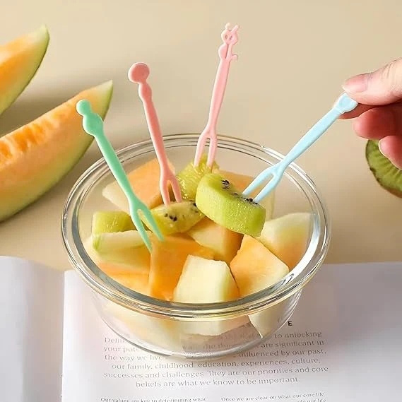 40 Pcs Plastic Cartoon Fruit Forks - Image 2
