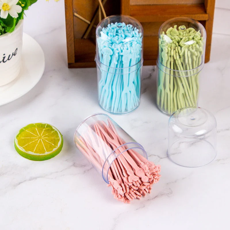 40 Pcs Plastic Cartoon Fruit Forks - Image 6