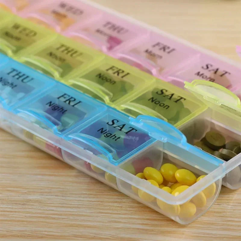 21 Grids 7 Days Portable Weekly Pill Case Medicine Storage Box - Image 2