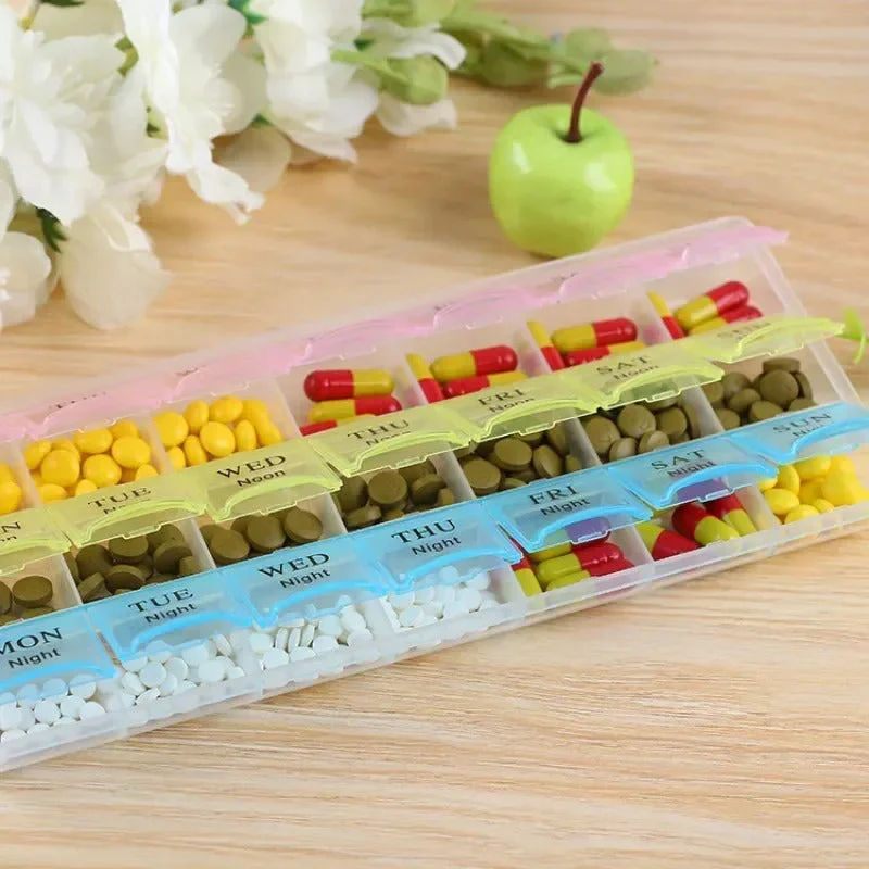 21 Grids 7 Days Portable Weekly Pill Case Medicine Storage Box - Image 3