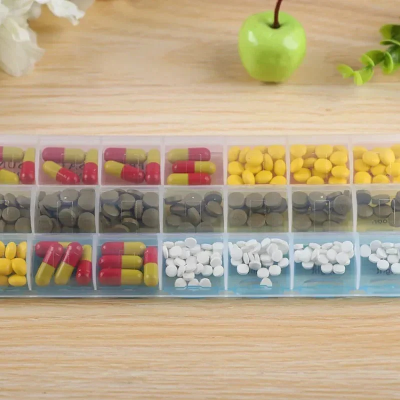 21 Grids 7 Days Portable Weekly Pill Case Medicine Storage Box - Image 4
