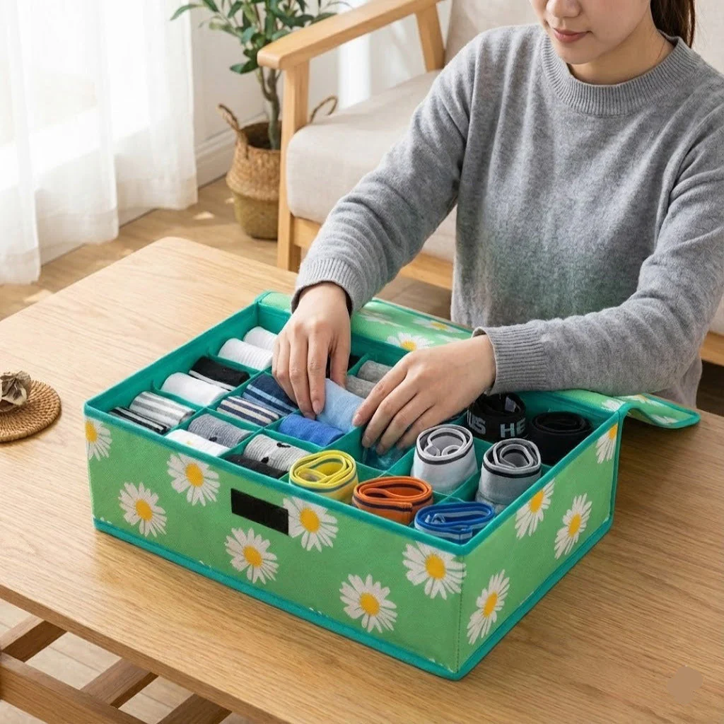 24 Grids Foldable Sock Organizer - Image 2