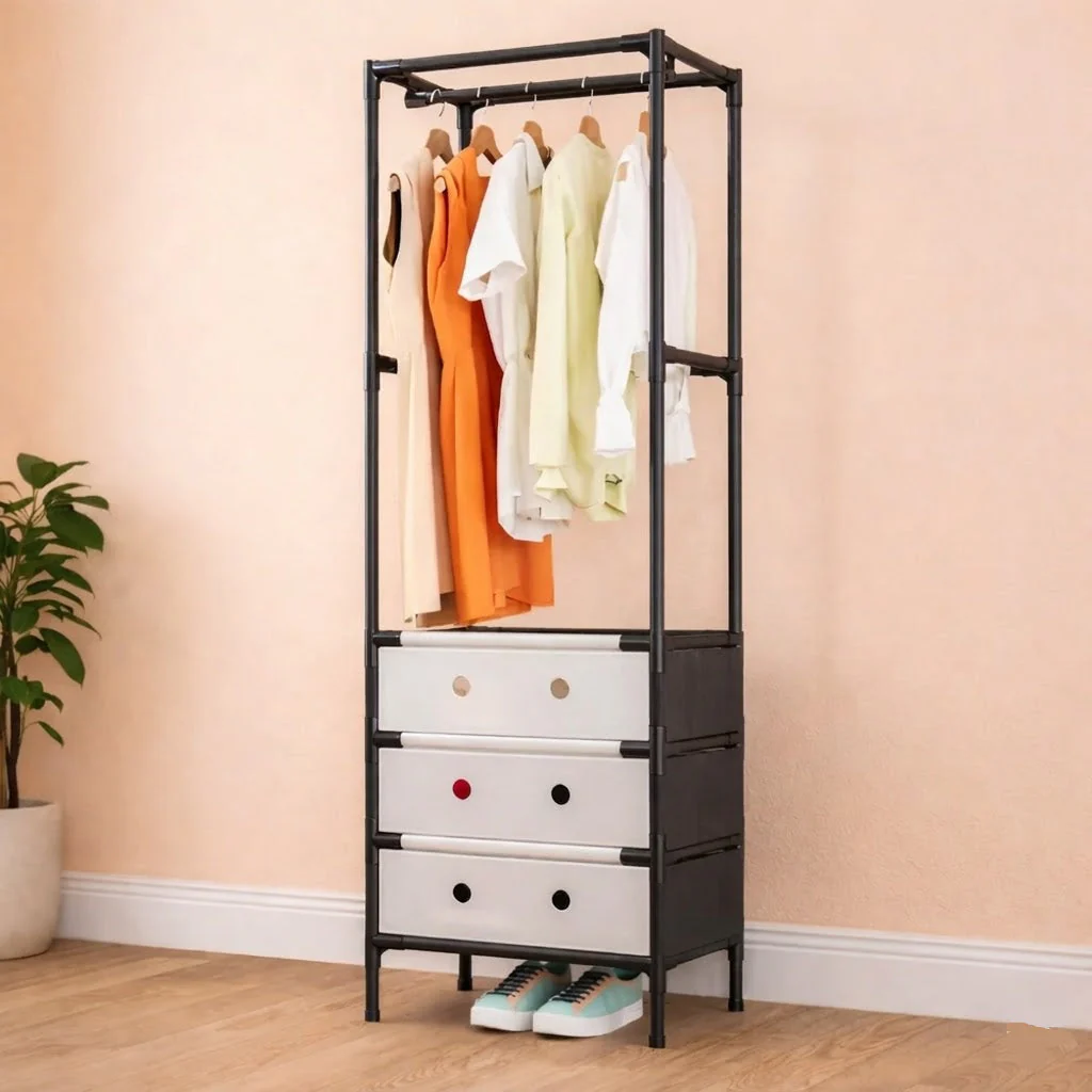 Multi tier Cloth Storage Rack With 3 Drawers - Image 7