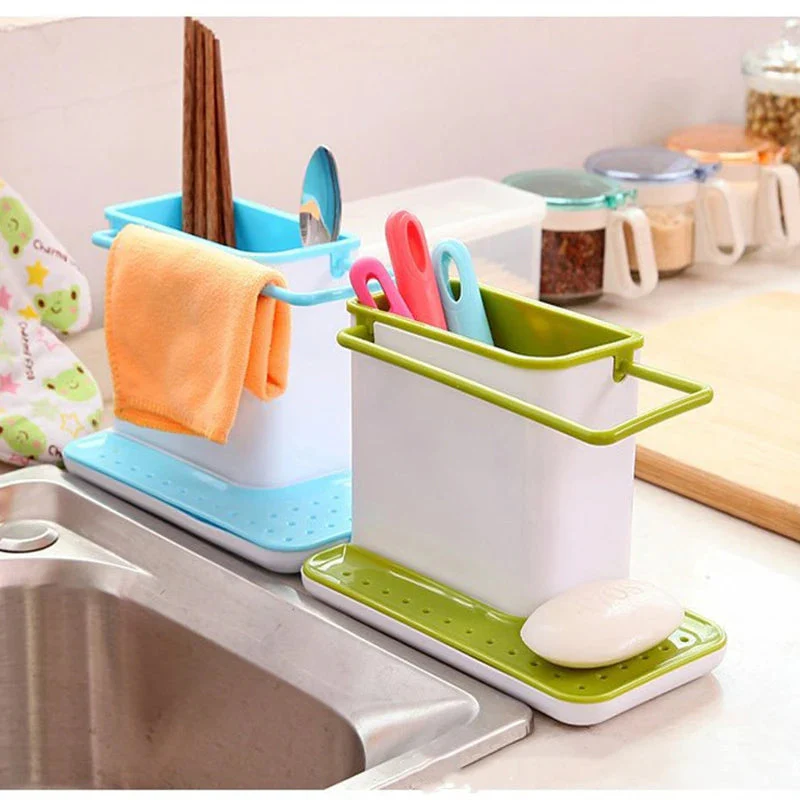 3-in-1 Plastic Kitchen Sink Storage Shelf - Image 3
