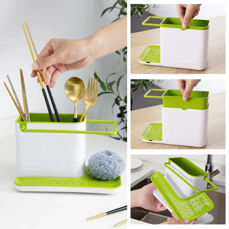 3-in-1 Plastic Kitchen Sink Storage Shelf - Image 5