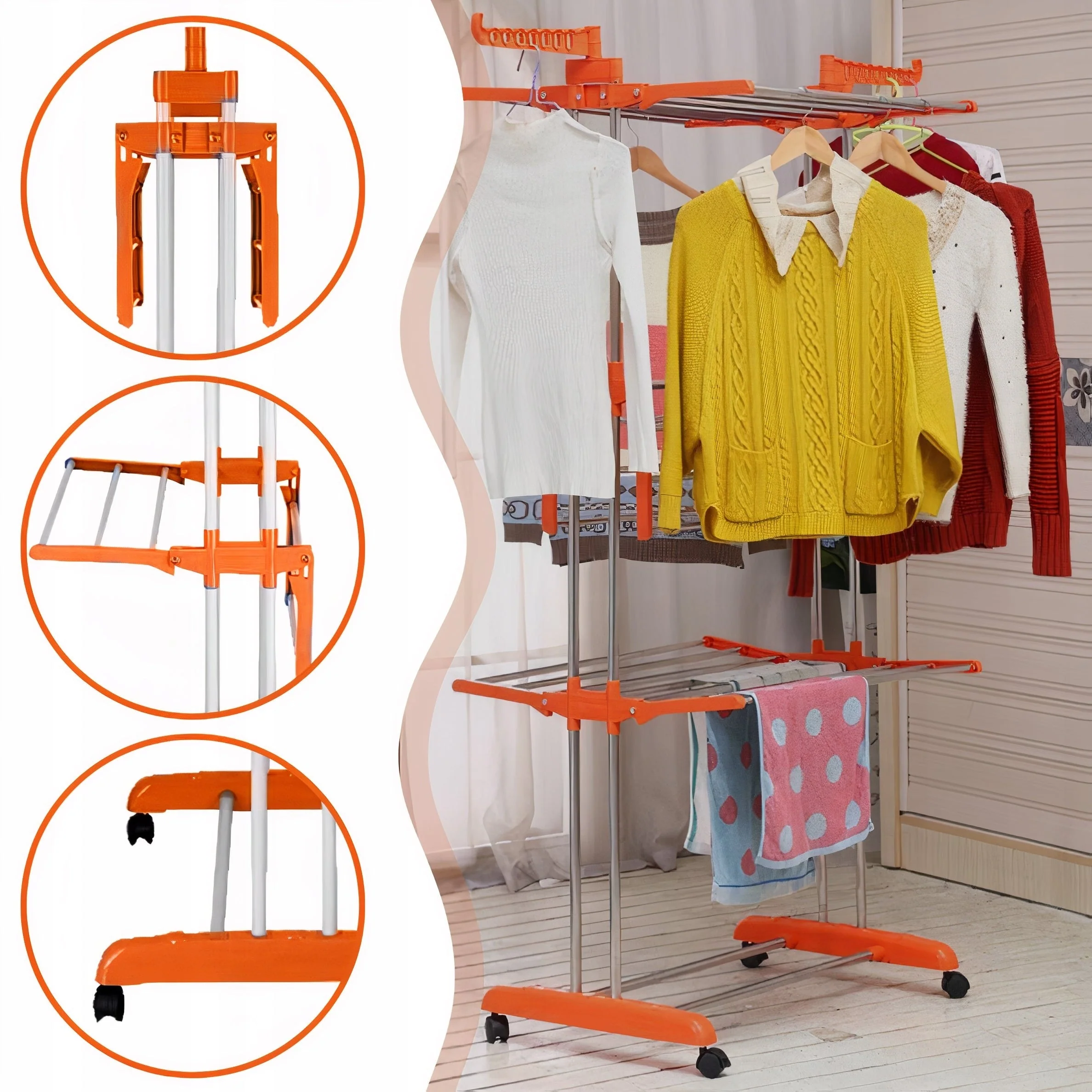 3 Layer Clothes Drying Rack - Image 4