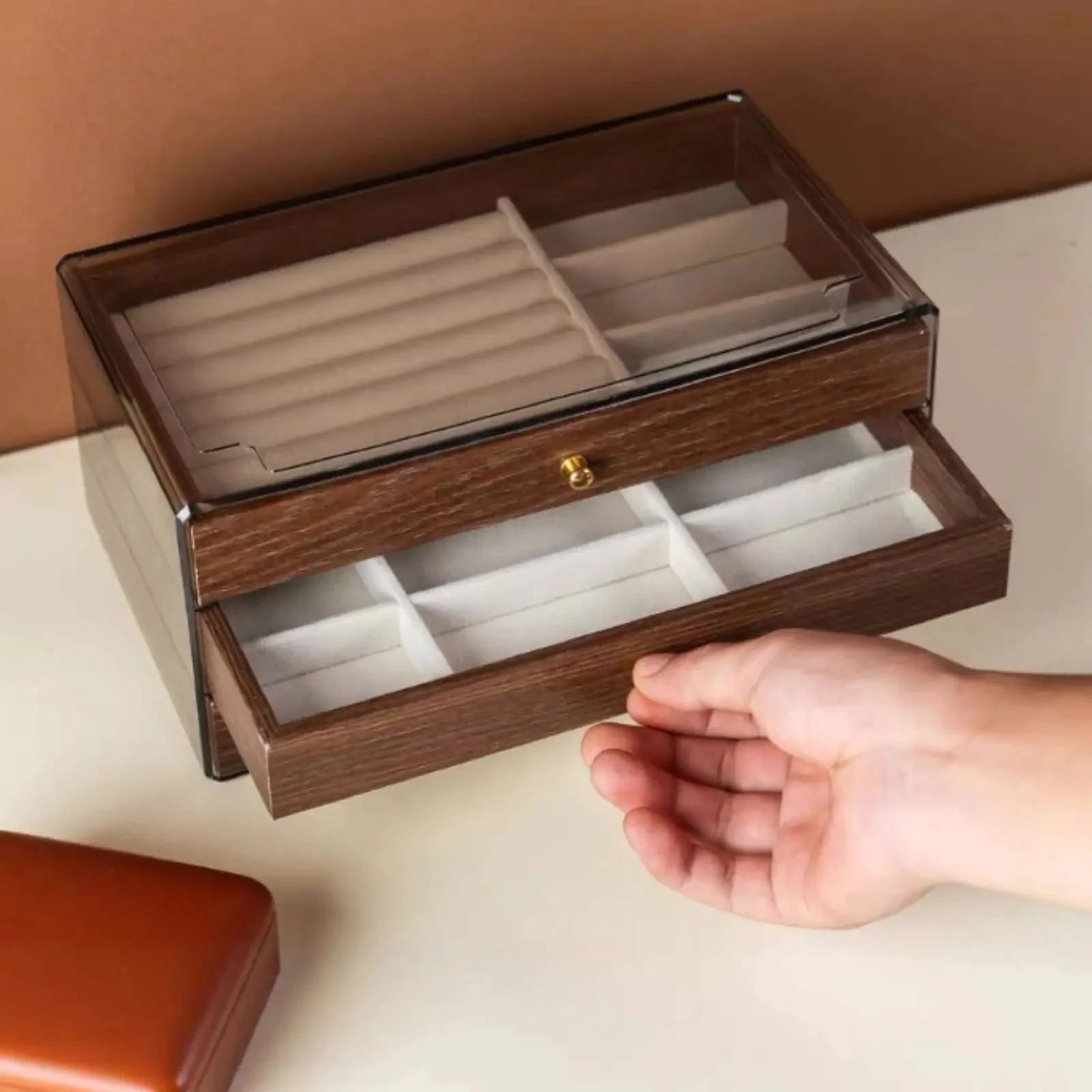3 Layer Premium Wooden Jewelry Organizer Box - Image 2