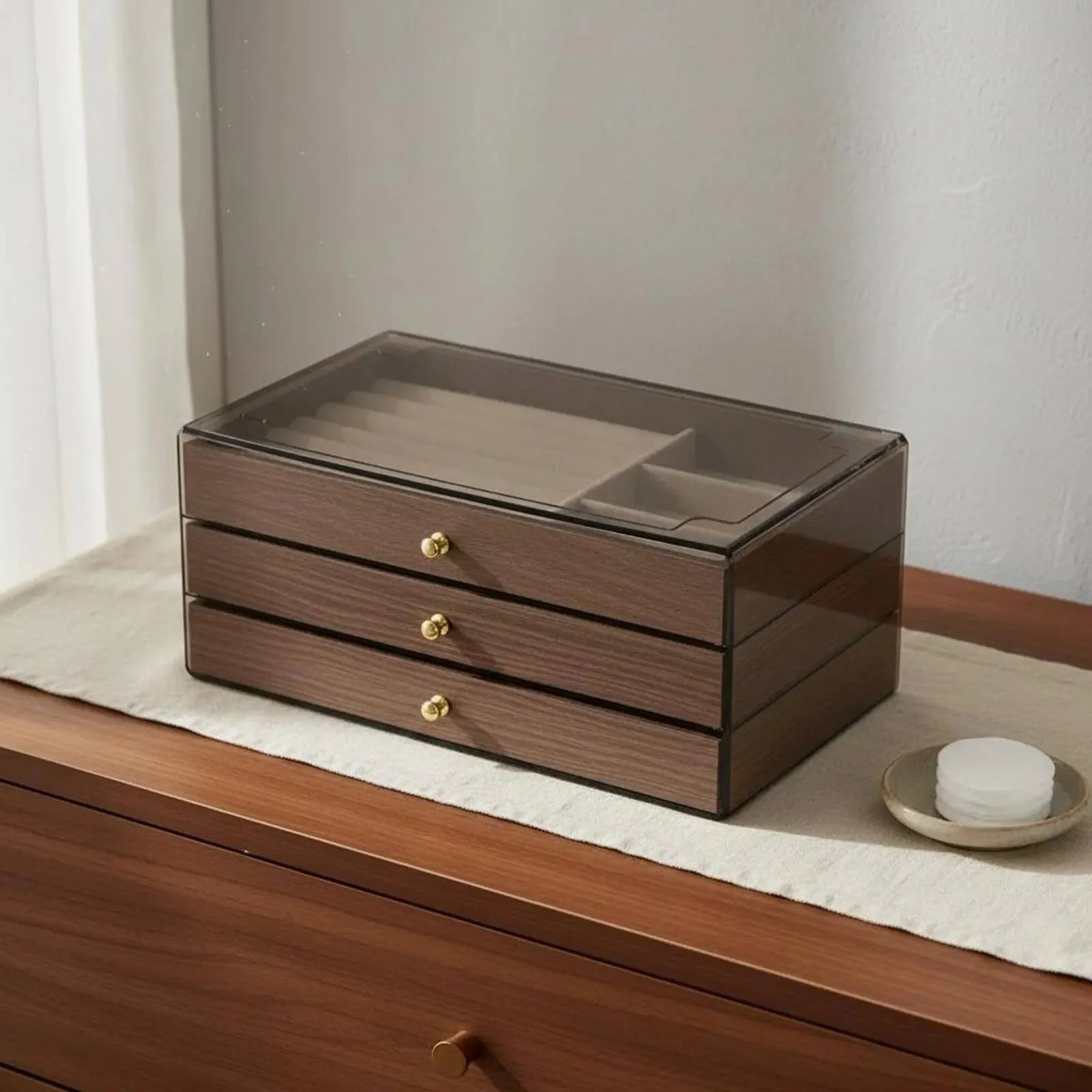 3 Layer Premium Wooden Jewelry Organizer Box - Image 4