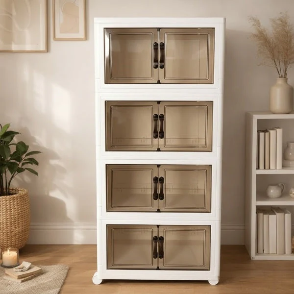 4 Layer Storage Cabinet with Transparent Doors - Image 2