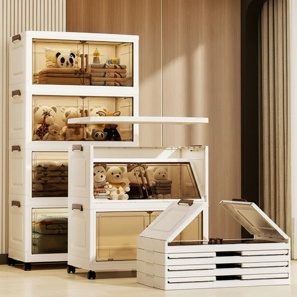 4 Layer Storage Cabinet with Transparent Doors - Image 4