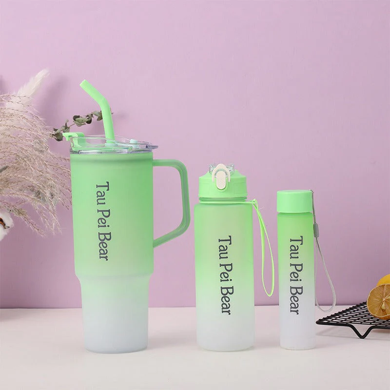 3-Pack Tumbler Bottles with Lids and Straws (Plastic) - Image 3