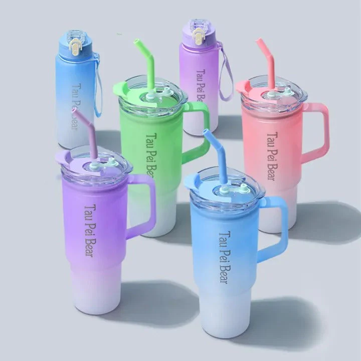 3-Pack Tumbler Bottles with Lids and Straws (Plastic) - Image 5