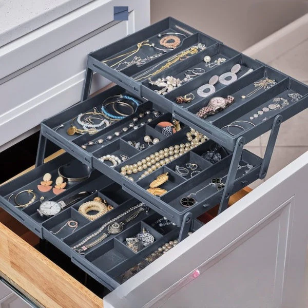 3-Tier Smart Drawer Organizer for Desk Storage - Image 2