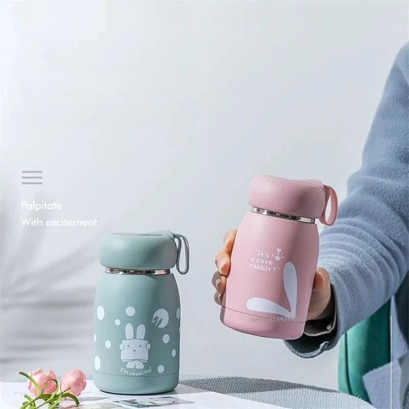 320ml Cute Glass Thermos Water Bottle - Image 5