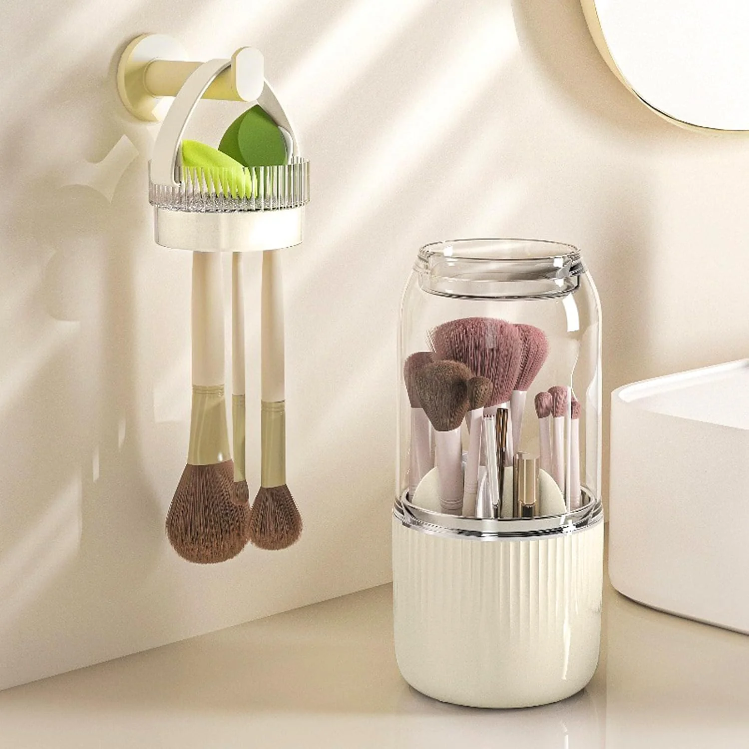360 Degree Makeup Organizer with Brush Holder - Image 3