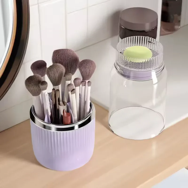 360 Degree Makeup Organizer with Brush Holder - Image 4