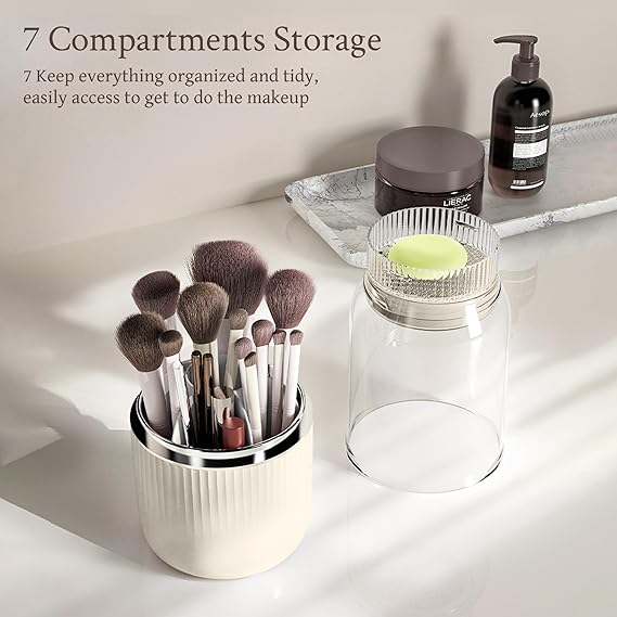 360 Degree Makeup Organizer with Brush Holder - Image 5