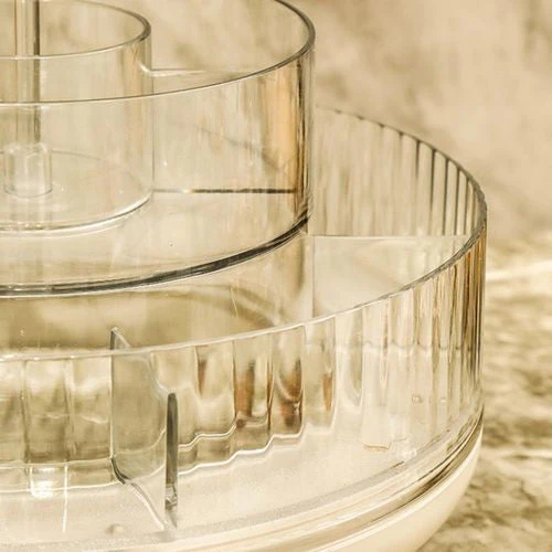 360 Rotating Acrylic Umbrella Cosmetic Organizer - Image 3