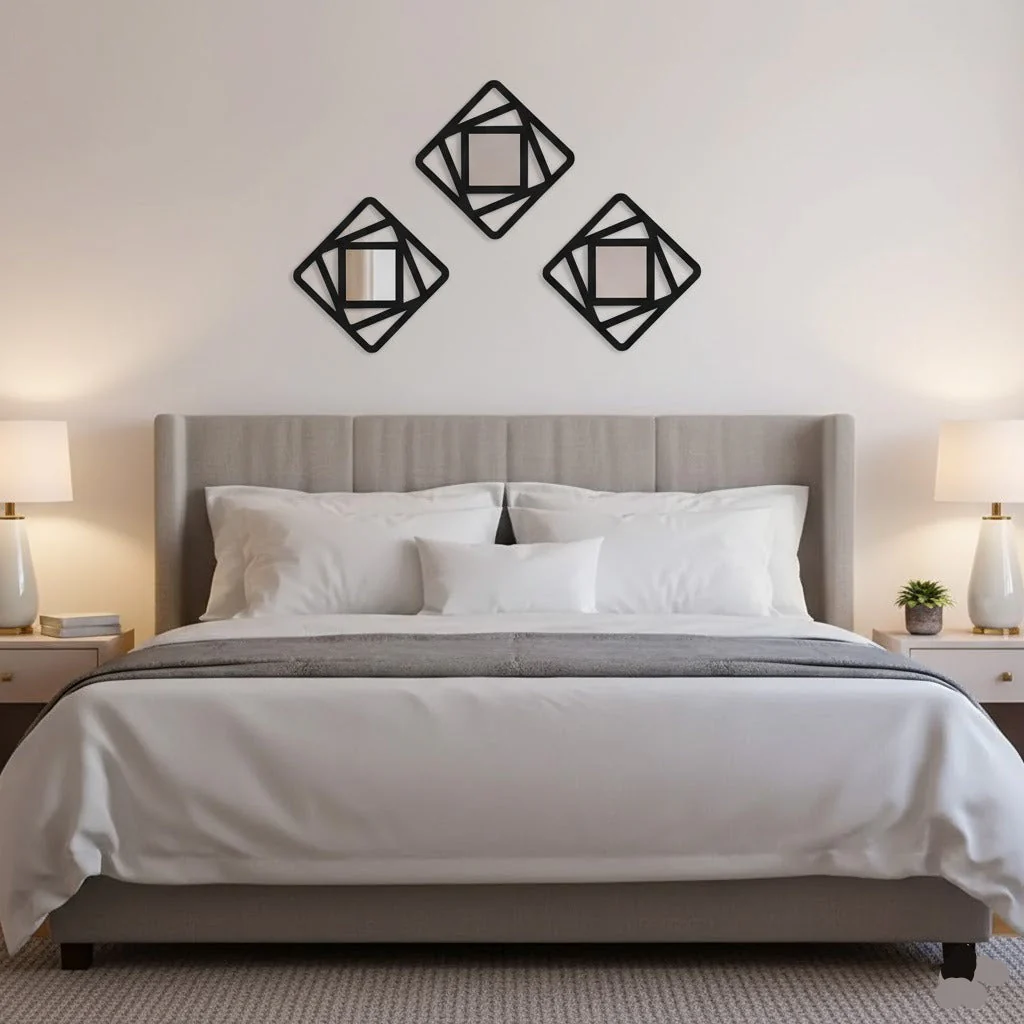 3PCs Hexagon Shape Wall Mirror (6x6 inch) - Image 2