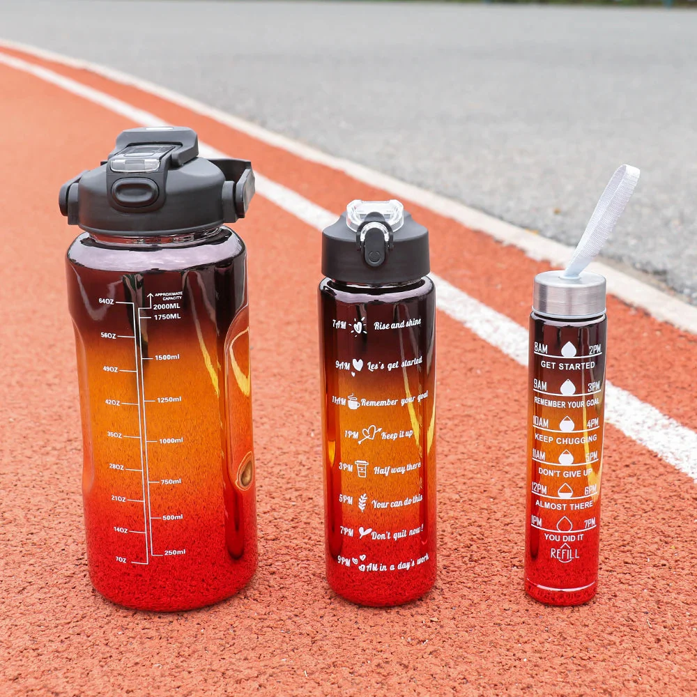 3Pcs Leakproof Water Bottle with Times - Image 4