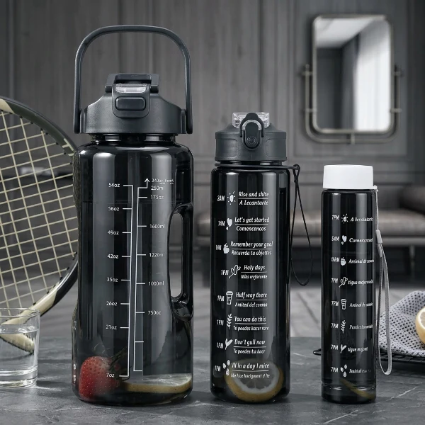 3Pcs Time Track Leakproof Water Bottle - Image 3