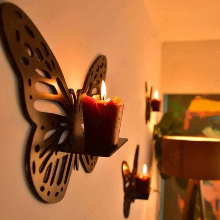 3PCs Wooden Butterfly Wall Hanging Frame - Image 2