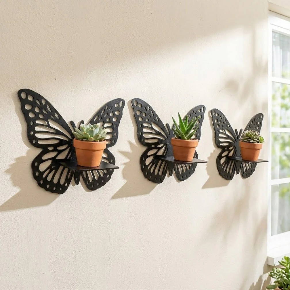 3PCs Wooden Butterfly Wall Hanging Frame - Image 5
