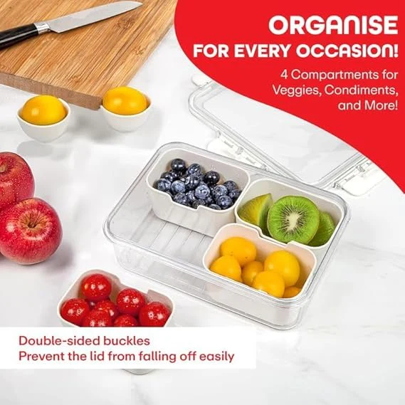 4 Compartment Snack Storage Box - Image 3