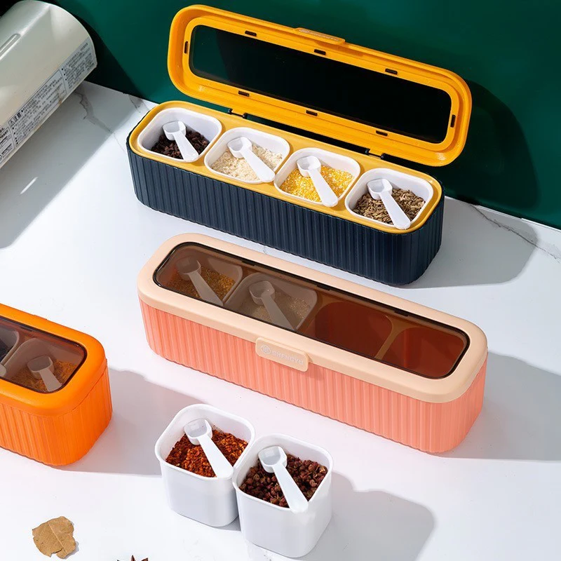 4 Grids Seasoning Box Spice Jar - Image 3