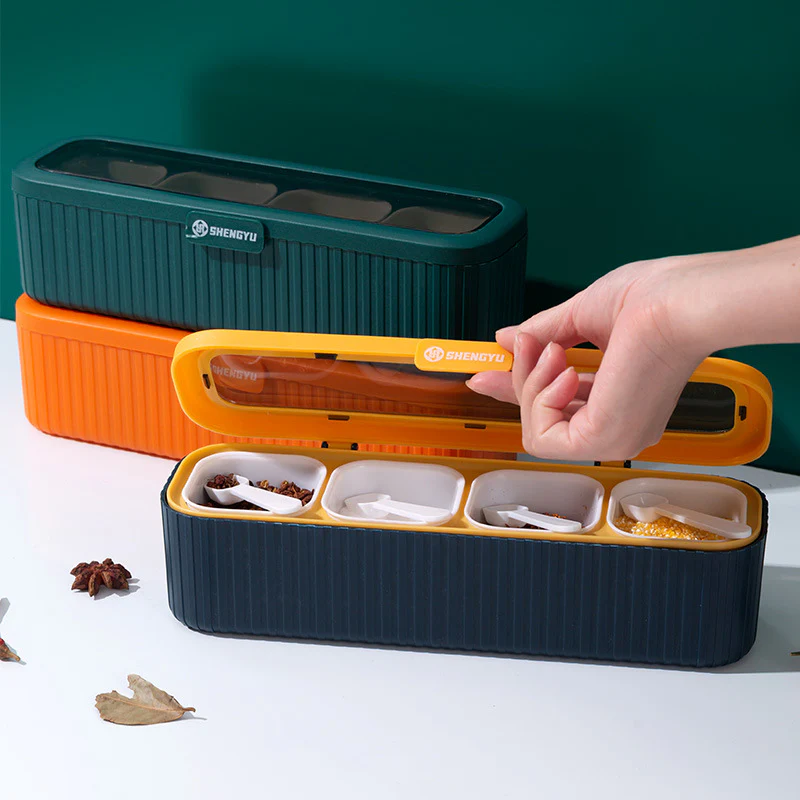 4 Grids Seasoning Box Spice Jar - Image 5