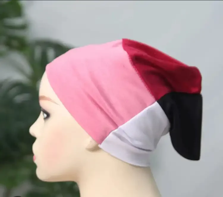 4 in 1 Muslim hijab cap Random Colors - Image 3