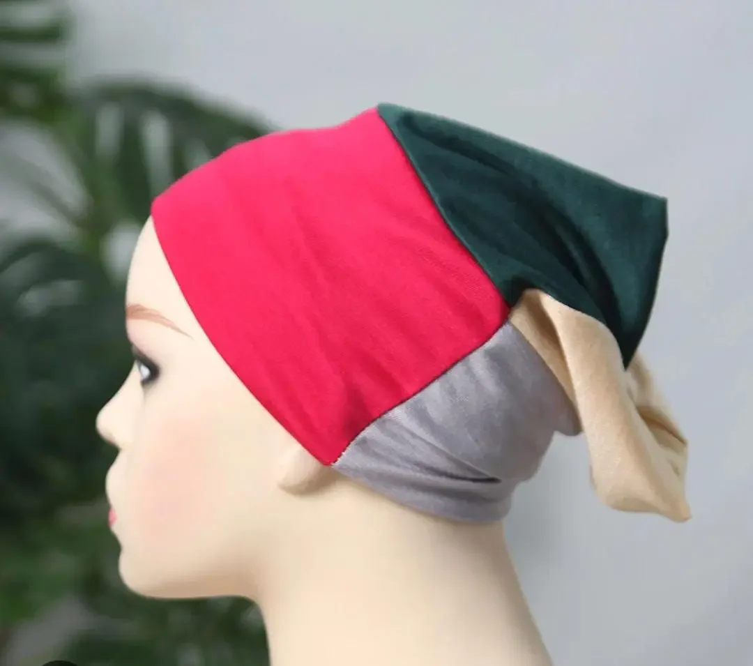 4 in 1 Muslim hijab cap Random Colors - Image 4