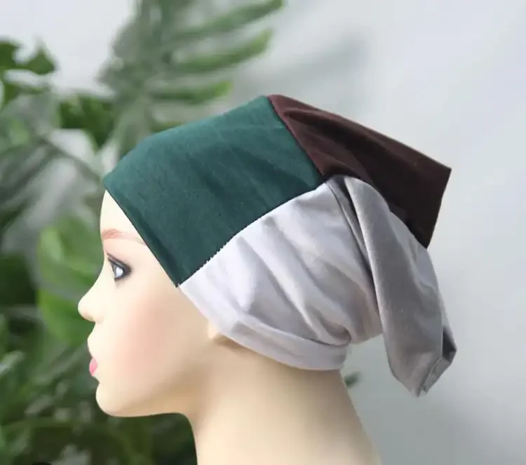 4 in 1 Muslim hijab cap Random Colors - Image 8