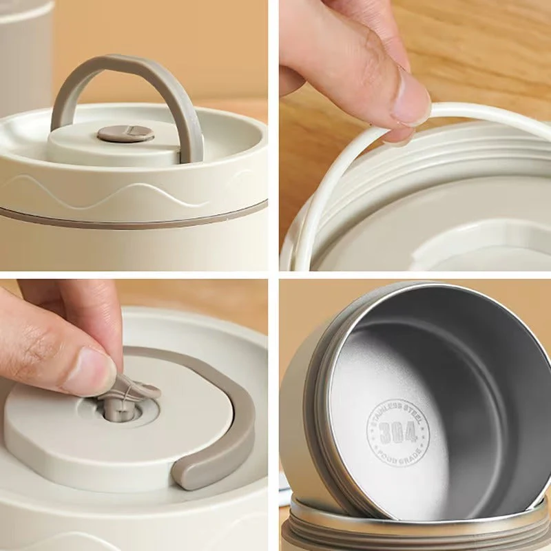 4PCs Stainless Steel Heat Insulated Lunch Boxes With Thermal Bag - Image 6