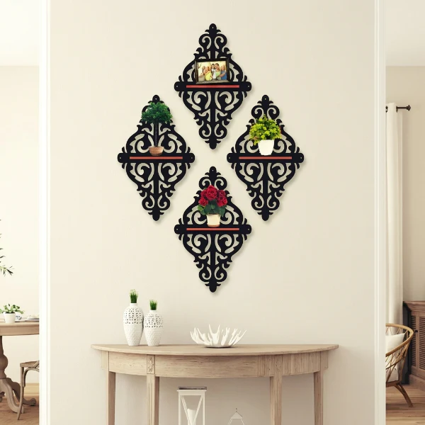4PCs Wooden Elegant Wall Shelf - Image 3