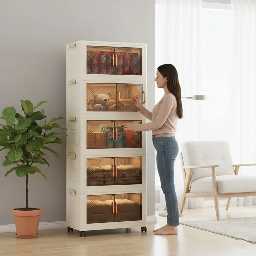 5 Layer Storage Cabinet with Transparent Doors - Image 2
