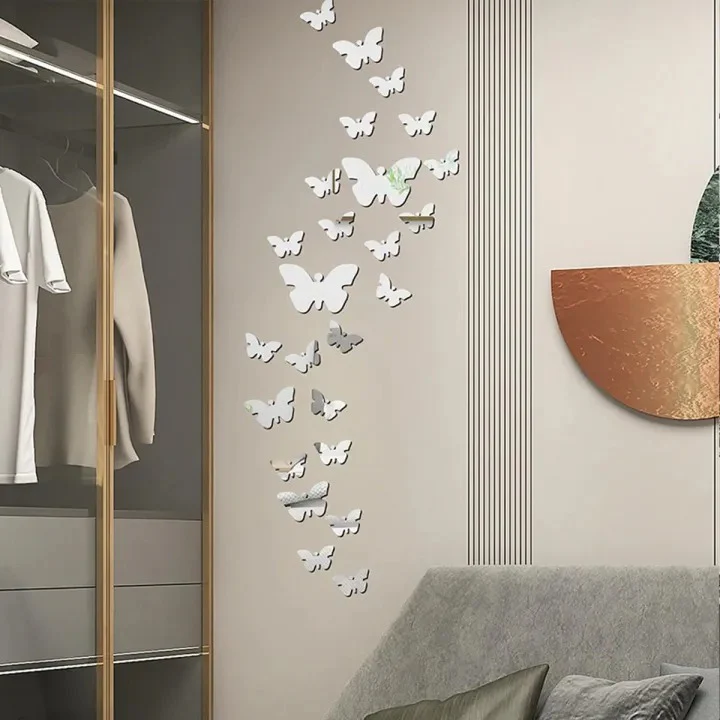 50 Pcs Mini Acrylic Mirror Butterflies - Image 2